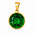 Pingente em Ouro 18K Ponto de Luz Verde 10mm - Imagem 1
