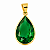 Pingente em Ouro 18K Ponto de Luz Gota Verde 10X8mm - Imagem 1