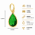 Pingente em Ouro 18K Ponto de Luz Gota Verde 6X4mm - Imagem 2