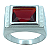 Anel em Prata 925  com Zircônia Baguete 12X10mm - Imagem 1
