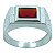 Anel em Prata 925  com Zircônia Baguete 8X6mm - Imagem 1