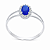 Anel em Prata 925 Chuveiro Zirconia Oval Azul 6X4mm - Imagem 1