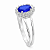Anel em Prata 925 Chuveiro Zirconia Oval Azul 6X4mm - Imagem 2