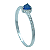 Anel em Prata 925 Coração Azul 4mm - Imagem 2