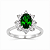 Anel em Prata 925 com Zircônia Oval Verde Escuro - Imagem 1