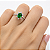 Anel em Prata 925 com Zircônia Oval Verde Escuro - Imagem 3
