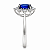 Anel em Prata 925 com Zircônia Oval Azul Escuro - Imagem 2