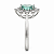 Anel em Prata 925 com Zircônia Oval Verde Claro - Imagem 2