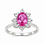Anel de Prata 925 com Zircônia Oval Rosa - Imagem 1