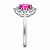 Anel de Prata 925 com Zircônia Oval Rosa - Imagem 2