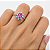 Anel de Prata 925 com Zircônia Oval Rosa - Imagem 3