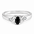 Anel em Prata 925 Oval com Zirconia Preta - Imagem 1