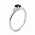 Anel em Prata 925 Oval com Zirconia Preta - Imagem 2