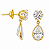 Brinco em Ouro 18K com Zirconia Redonda e Gota - Imagem 2