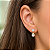 Brinco em Ouro 18K com Zirconia Redonda e Gota - Imagem 3