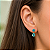 Brinco em Ouro 18K com Zirconia Redonda e Gota Azul Claro - Imagem 3