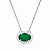 Gargantilha em Prata 925 Oval Verde e Branco - Imagem 1