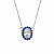 Gargantilha em Prata 925 Oval Azul e Branco - Imagem 1