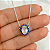 Gargantilha em Prata 925 Oval Azul e Branco - Imagem 2