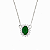 Gargantilha em Prata 925 Oval Branco e Verde - Imagem 1