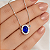 Gargantilha em Prata 925 Oval Branco e Azul - Imagem 2
