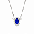 Gargantilha em Prata 925 Oval Branco e Azul - Imagem 1