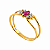 Anel em Ouro 18K com Rubi e Diamantes - Imagem 1