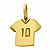 Pingente em Ouro 18K Camisa de Futebol Número 10 - Imagem 1
