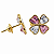 Brinco em Ouro 18K com Zircônia Coração 3,50 x 3,50 mm - Modelo 0027354 - Imagem 1