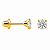 Brinco em Ouro 18K com Zircônia Coração 3,50 mm - Modelo 0114366 - Imagem 1