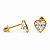 Brinco em Ouro 18K com Zircônia Coração 5,00 mm - Modelo 0116027 - Imagem 1
