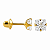Brinco em Ouro 18K com Zircônia Quadrada 4,00 mm - Imagem 1