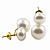 Brinco em Ouro 18K com Duas Pérolas - Imagem 1