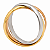 Aliança em Ouro 18K 3,00 mm Tricolor Entrelaçada - Imagem 2