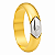 Aliança em Ouro 18K 5,00 mm Bicolor com Diamante - Imagem 1