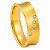 Aliança em Ouro 18K 6,30 mm Ondulada com Quatro Diamantes - Imagem 1