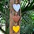 Trio de corações coloridos, 12cm boleado duplo, com bolinha de madeira entre os corações - Imagem 1