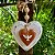 Coração de madeira branco patinado 16cm + coração natural de 8cm com Divino branco em resina - Imagem 2
