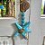 Pingente de madeira Estrela motivo mar, 14cm azul claro - Imagem 3
