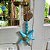 Pingente de madeira Estrela motivo mar, 14cm azul claro - Imagem 2