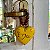 Coração de madeira 10cm amarelo, Mãe, com alça contas de madeira - Imagem 4