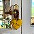 Coração de madeira 10cm amarelo, Mãe, com alça contas de madeira - Imagem 3