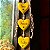 Trio de corações de 10cm amarelos, com palavras Sonhe, Acredite, Realize - Imagem 3