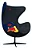 Cadeira/Poltrona Egg F1 - RED BULL - Preta/Azul - Imagem 1