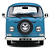Miniatura Volkswagen Kombi T2 Pick-Up 1968 1:18 Solido Azul - Imagem 4