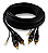 Cabo 2RCA + 2RCA Preto Profissional 6mm com Fio Terra MXT - Imagem 1