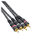CABO 2 RCA + 2 RCA 1M 5MM PRETO DOURADO MXT - Imagem 2