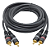 CABO 2 RCA + 2 RCA 2M 5MM PRETO/DOURADO MXT - Imagem 1