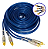 CABO BLINDADO 2RCA X 2RCA 4MM GOLD COM MOLA 5M AZUL MXT - Imagem 2