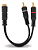 CABO Y 2RCA MACHO 1RCA FEMEA 25CM 5MM PRETO MXT - Imagem 2